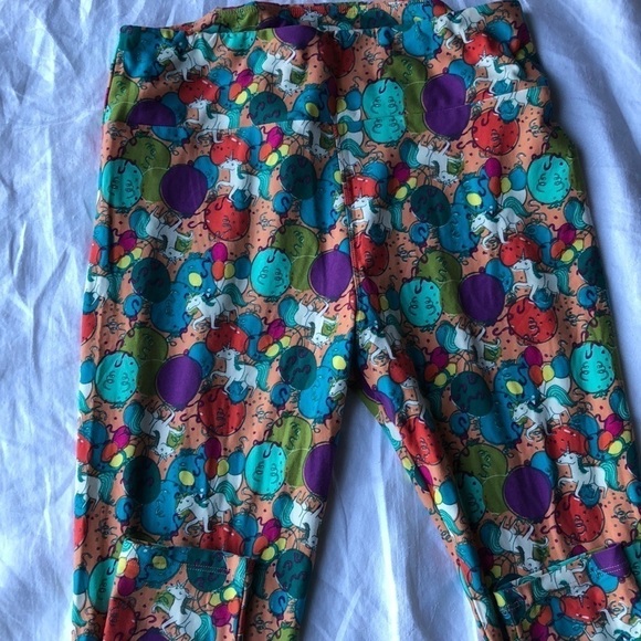 LuLaRoe Unicorn Balloons Leggings Tall and Curvy - Picture 1 of 5